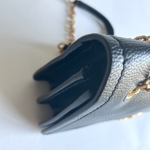 Tory Burch Black Pebble Genuine Leather Shoulder Bag Crossbody Bag - Picture 12 of 16